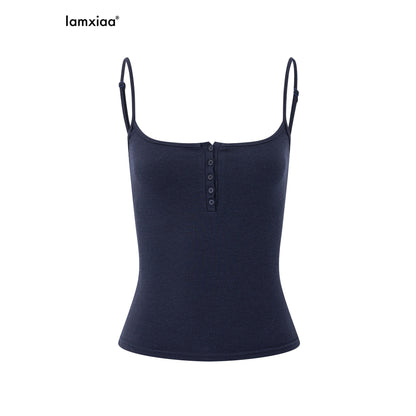 iamxiaa_Deep_U_Neck_Ribbed_Button_Front_Slim_Fit_Women&