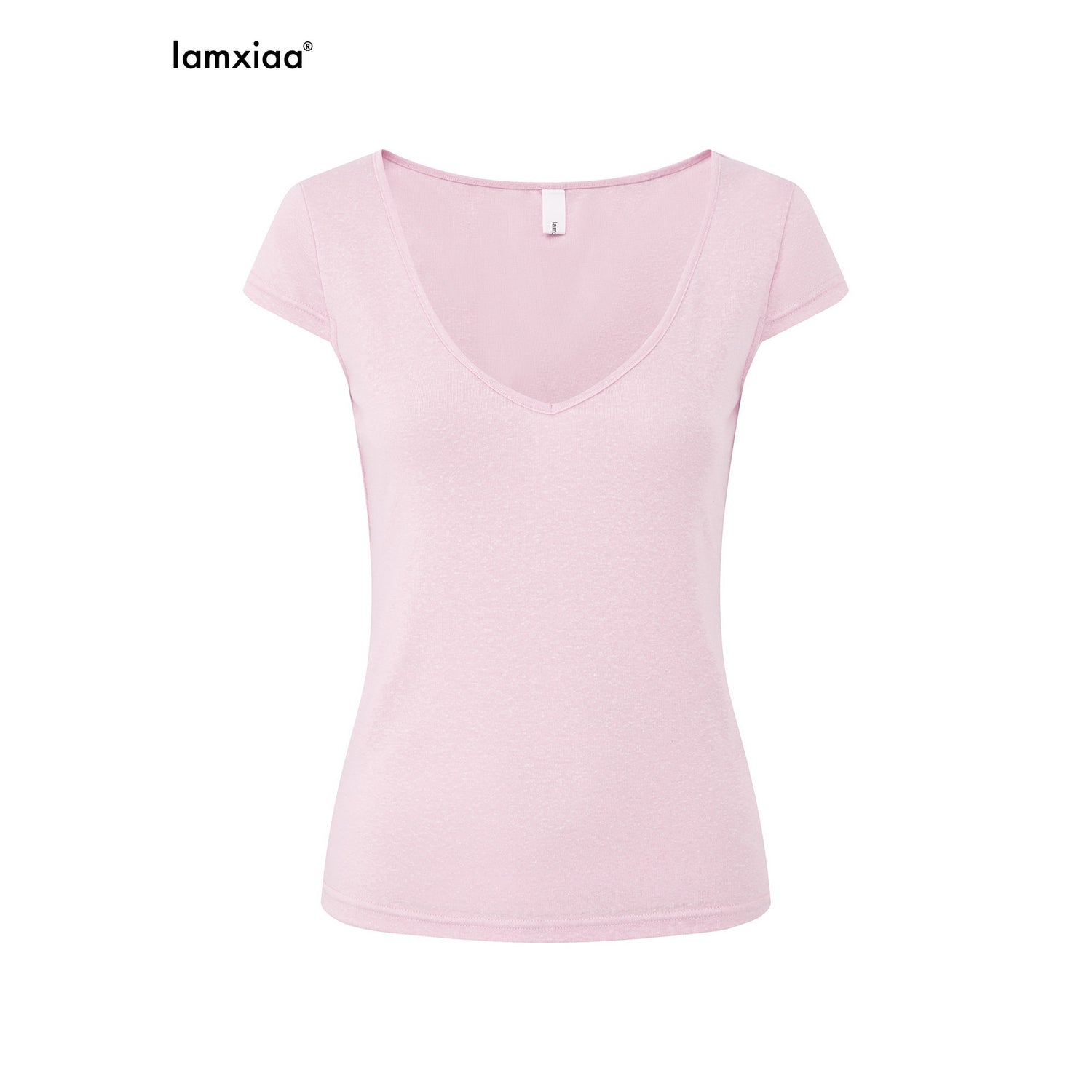 iamxiaa_Deep_V-neck_Cap_Sleeves_Fitted_Waist_Women&