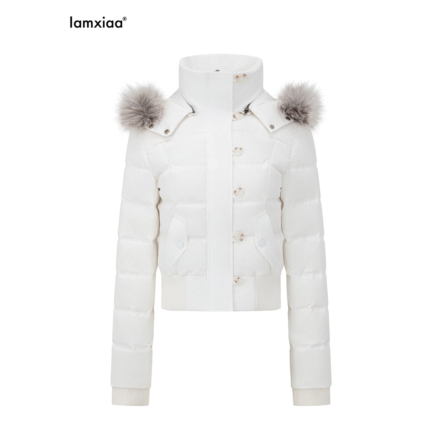 iamxiaa_Detachable_Hood_Eco_Fur_Slim_Short_Women&