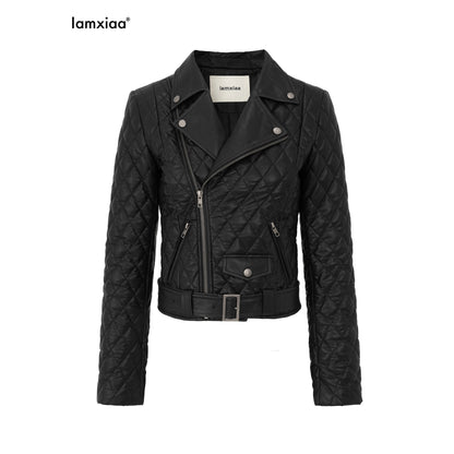 iamxiaa_Diamond_Quilted_Lapel_Biker_Micro_Slim_Short_Women&