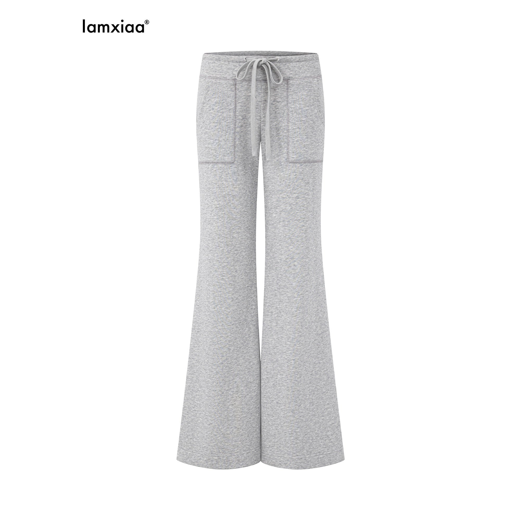 iamxiaa_Drawstring_Low_Rise_Patch_Pockets_Micro_Flare_Women&
