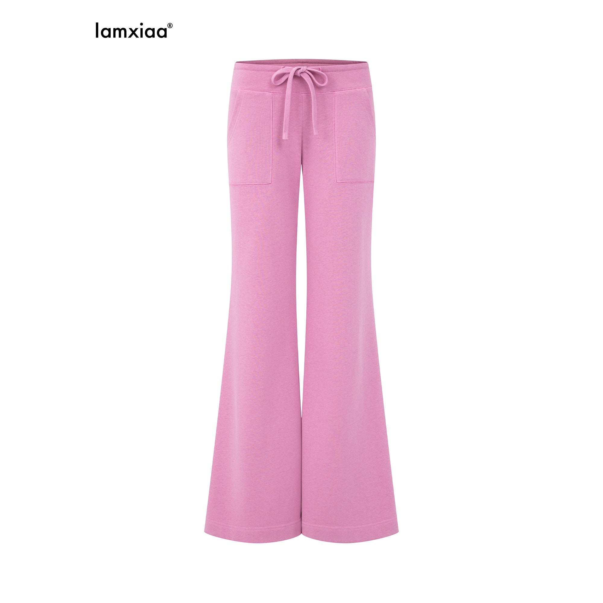 iamxiaa_Drawstring_Low_Rise_Patch_Pockets_Micro_Flare_Women&