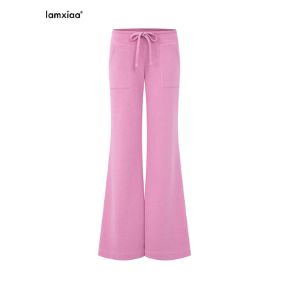 iamxiaa_Drawstring_Low_Rise_Patch_Pockets_Micro_Flare_Women&
