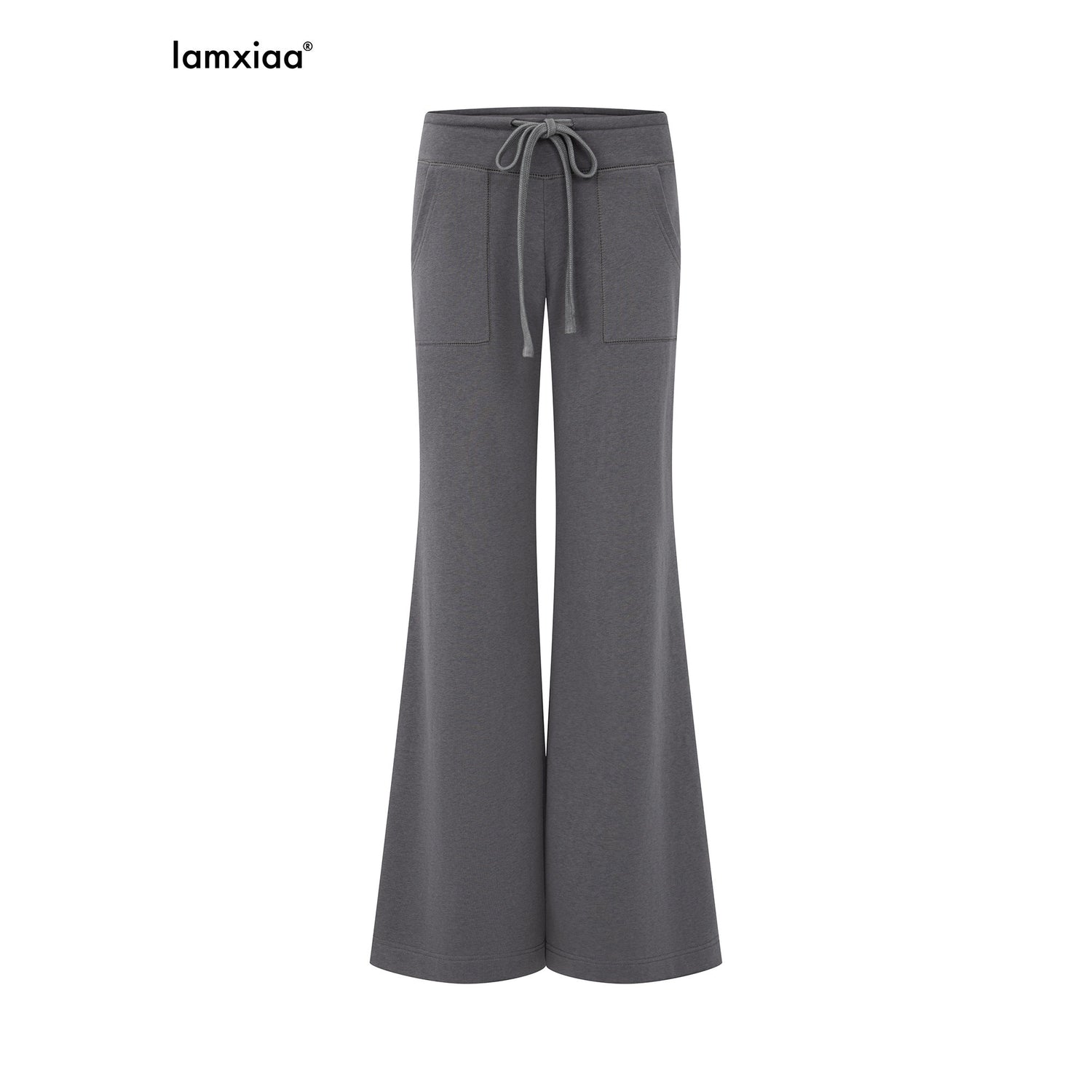iamxiaa_Drawstring_Low_Rise_Patch_Pockets_Micro_Flare_Women&