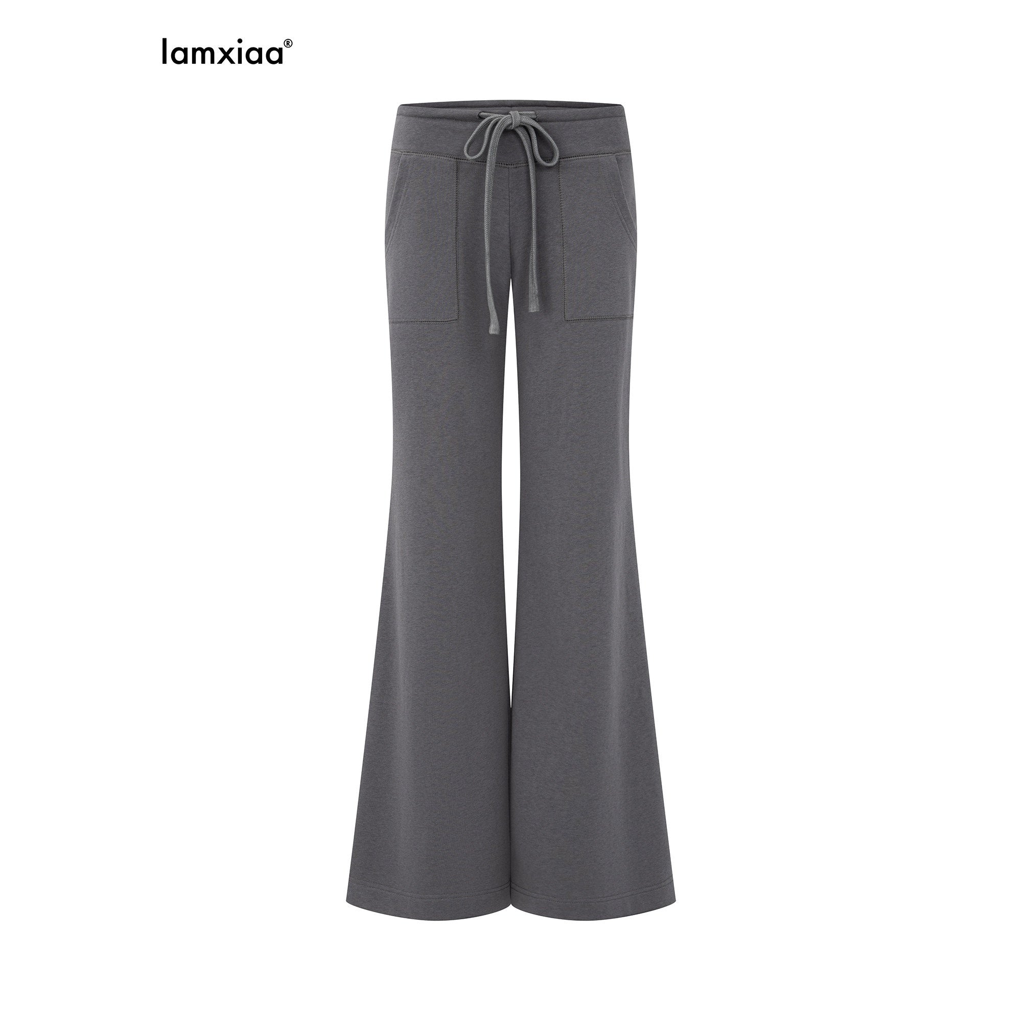 iamxiaa_Drawstring_Low_Rise_Patch_Pockets_Micro_Flare_Women&