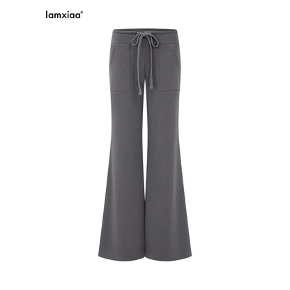 iamxiaa_Drawstring_Low_Rise_Patch_Pockets_Micro_Flare_Women&