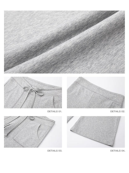 iamxiaa Drawstring Low Rise Patch Pockets Micro Flare Women&
