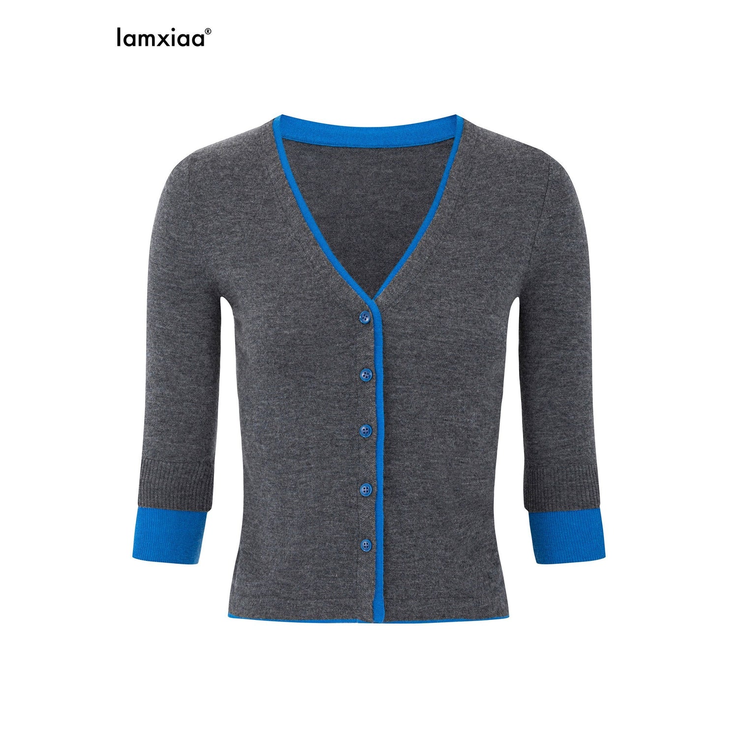 iamxiaa_Eye_Catching_Contrast_Trim_V-neck_Women&