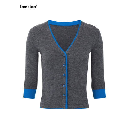 iamxiaa_Eye_Catching_Contrast_Trim_V-neck_Women&