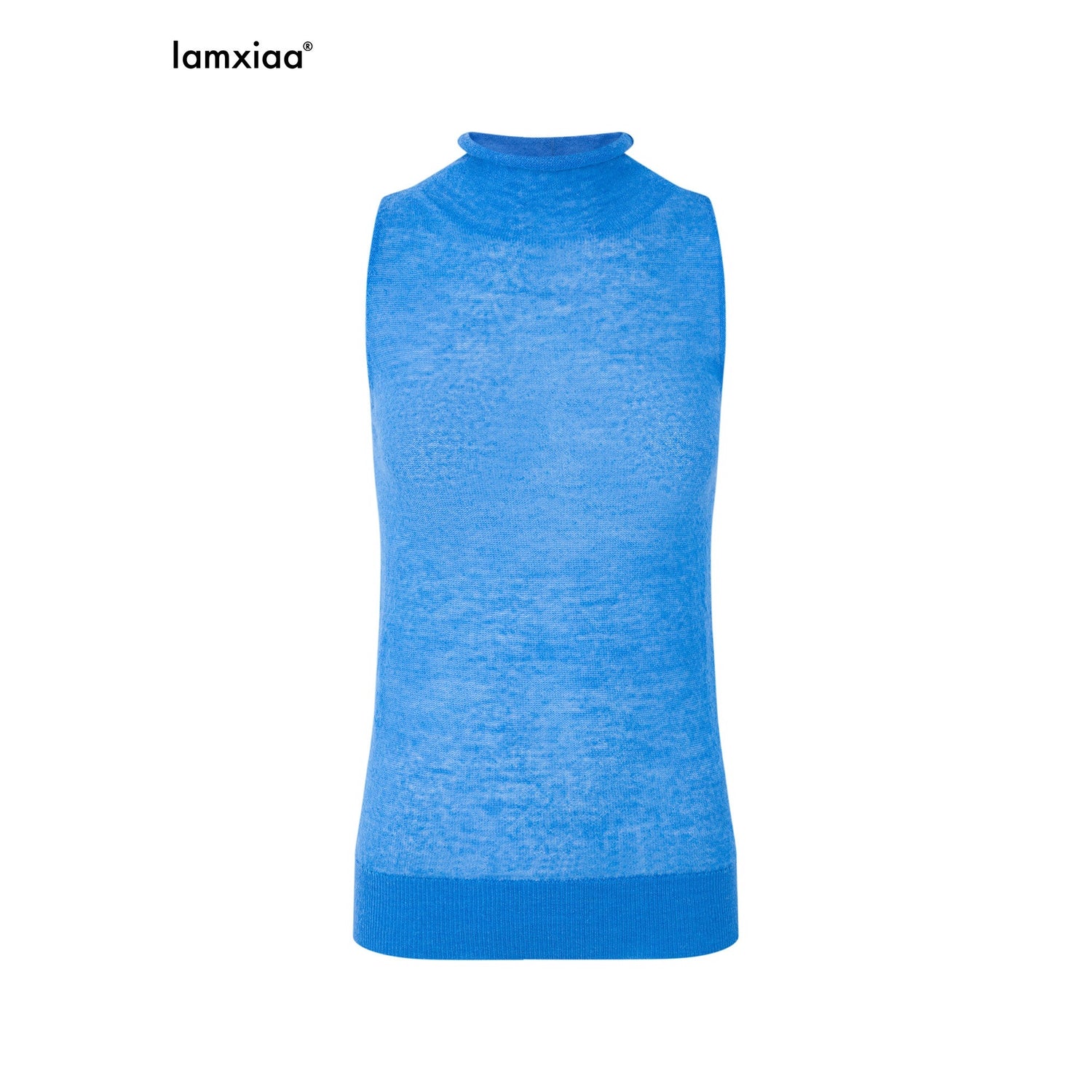 iamxiaa_Fine_Knit_Sheer_Stand_Collar_Slim_Rolled_Hem_Women&