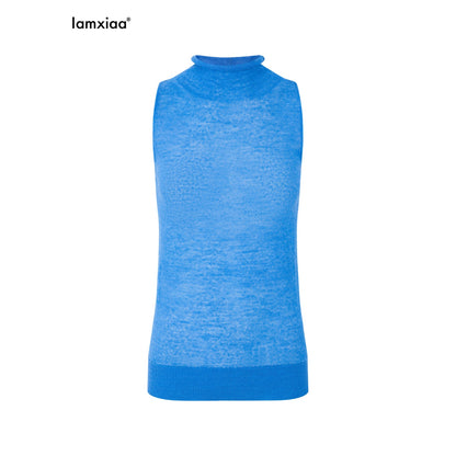 iamxiaa_Fine_Knit_Sheer_Stand_Collar_Slim_Rolled_Hem_Women&
