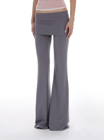 iamxiaa Foldover Waist Low Rise Skirted Slimming Women&