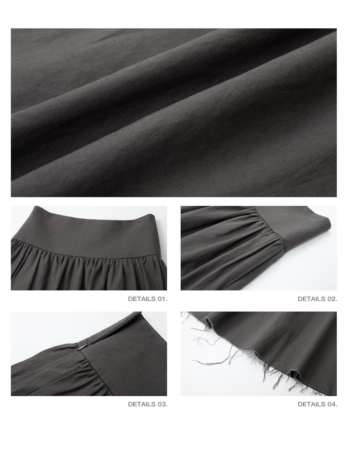 iamxiaa Frayed Hem Pleated Panel Low Waist Women&