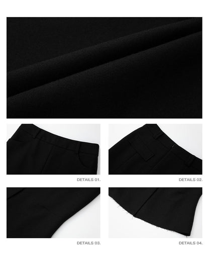 iamxiaa Front Slit Panel Asymmetric Hem Slimming Women&