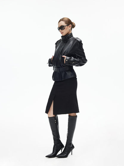 iamxiaa Front Slit Panel Asymmetric Hem Slimming Women&