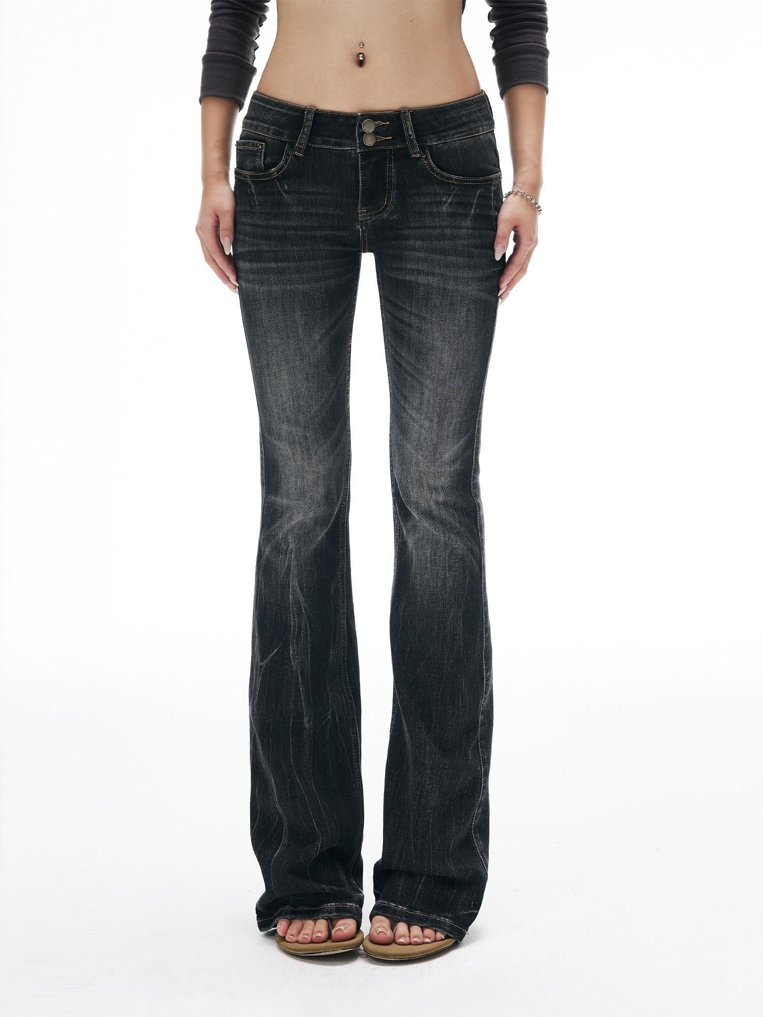 iamxiaa Gradient Lightning Slub Texture Vintage Women&