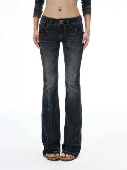 iamxiaa Gradient Lightning Slub Texture Vintage Women&