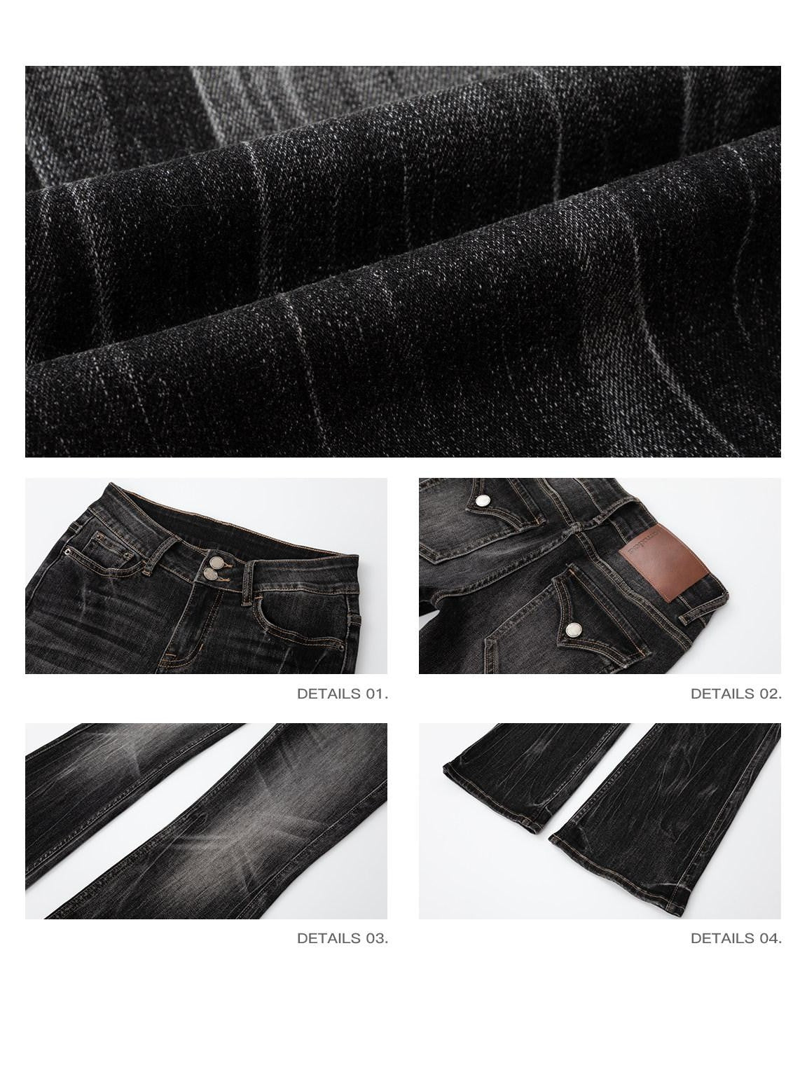 iamxiaa Gradient Lightning Slub Texture Vintage Women&
