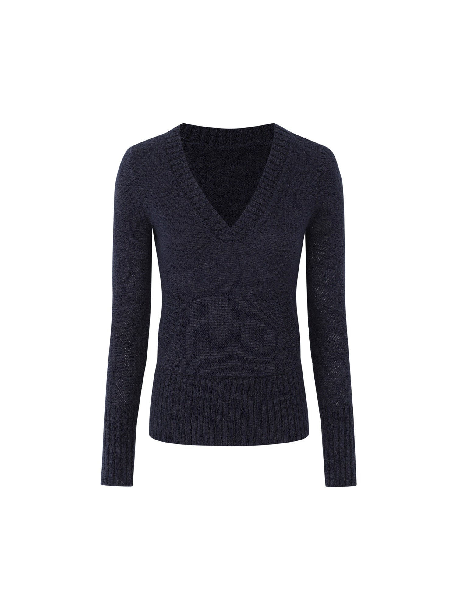 iamxiaa_Gray_Ribbed_V-neck_Chunky_Knit_Plush_Women&