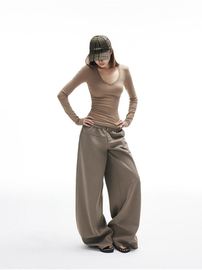 iamxiaa Heart V-neck Rhinestone Studded Women&