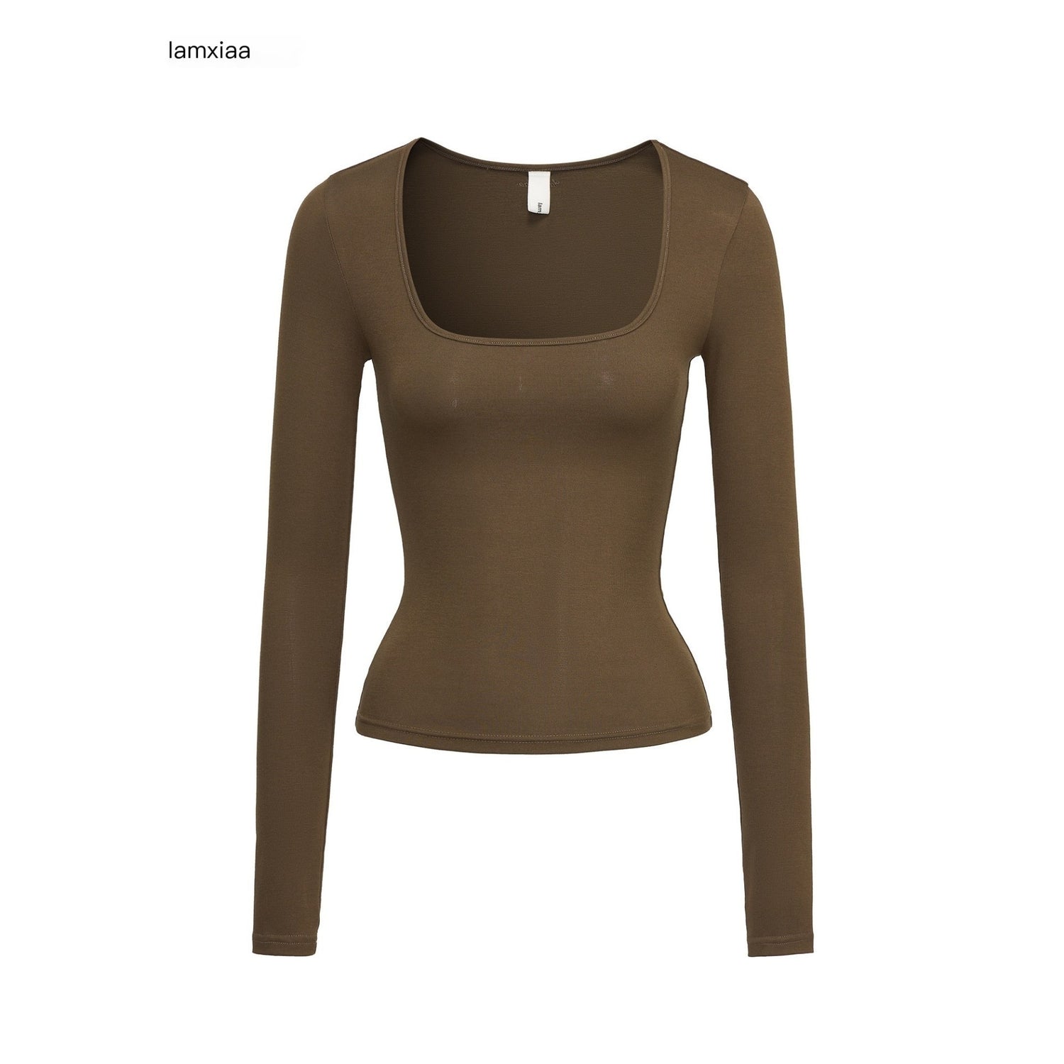iamxiaa_Heather_Gray_Coffee_Green_Square_U_Neck_Narrow_Slim_Women&