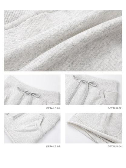 iamxiaa Heather Gray Drawstring Wide Rib Low Waist Women&