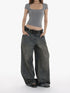 iamxiaa Heavy Wash Rhinestone Low Rise Women&