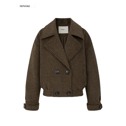 iamxiaa_Herringbone_Double_Breasted_Lapel_Gathered_Hem_Women&