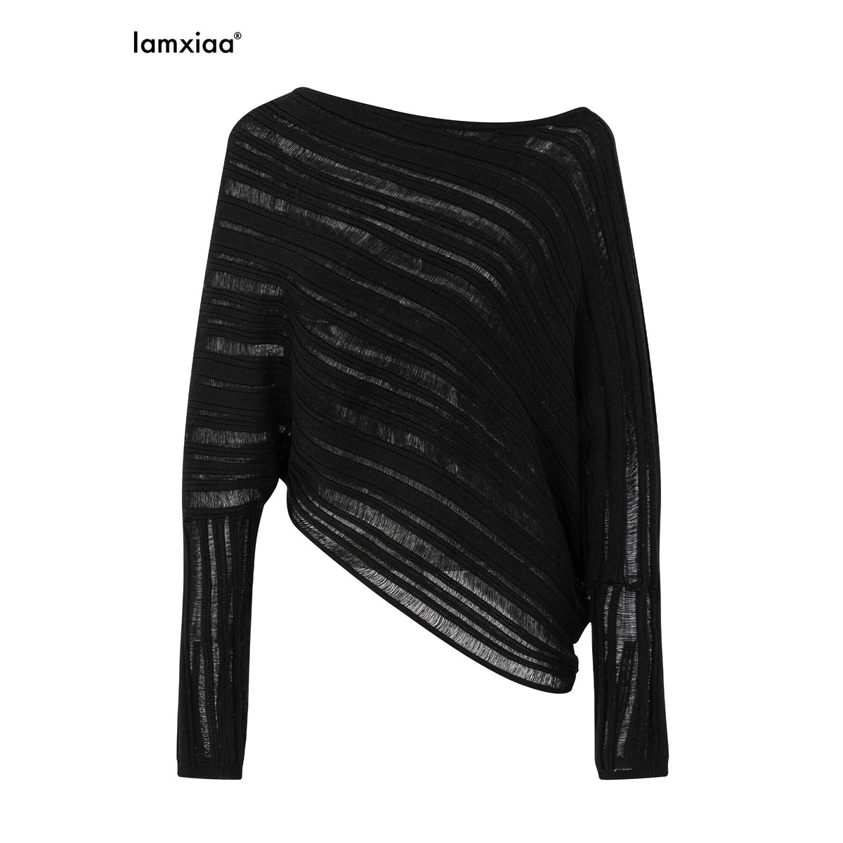 iamxiaa_Hollow_Out_Ribbed_Knit_Asymmetric_One_Shoulder_Women&