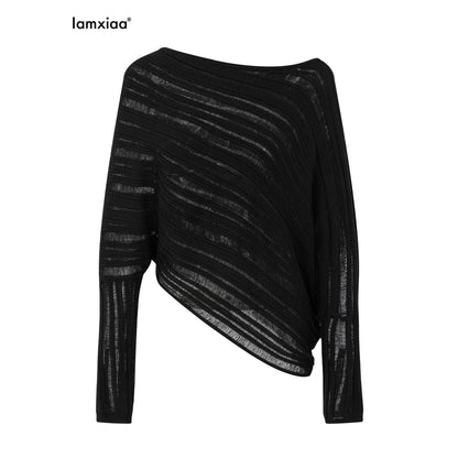 iamxiaa_Hollow_Out_Ribbed_Knit_Asymmetric_One_Shoulder_Women&