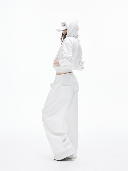 iamxiaa Hooded Cinched Cropped Low Waist Drawstring Curved Women&