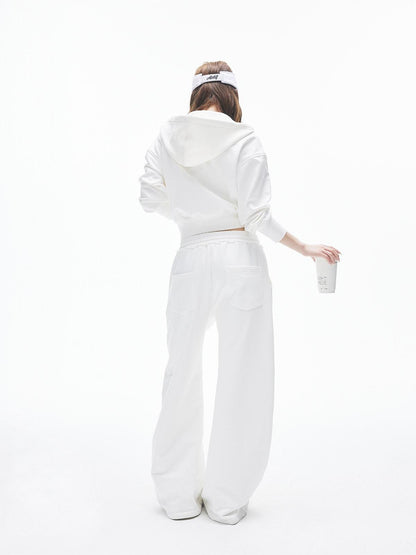 iamxiaa Hooded Cinched Cropped Low Waist Drawstring Curved Women&