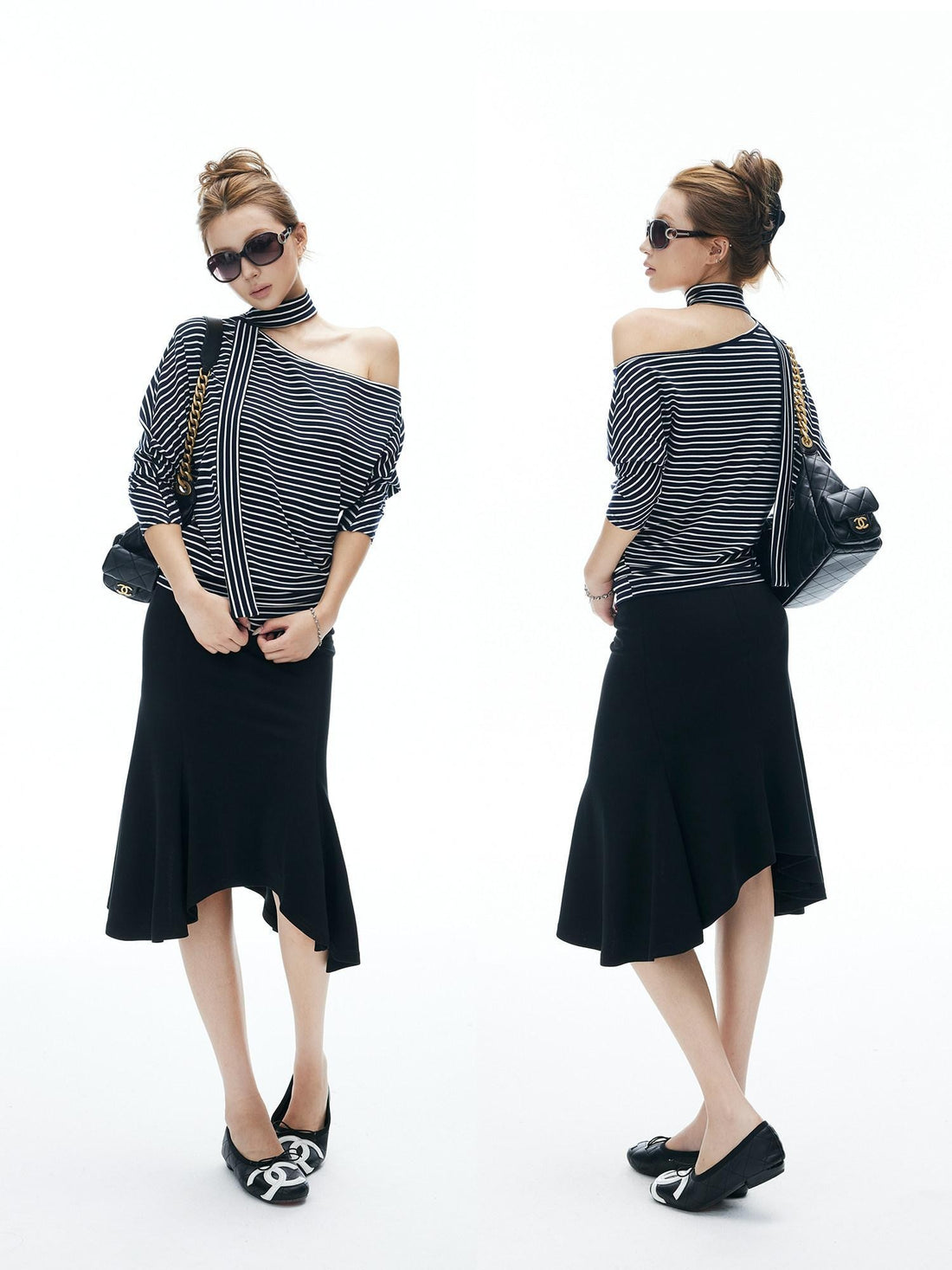iamxiaa Irregular Wave Hem Low Waist Hip Hugging Women&