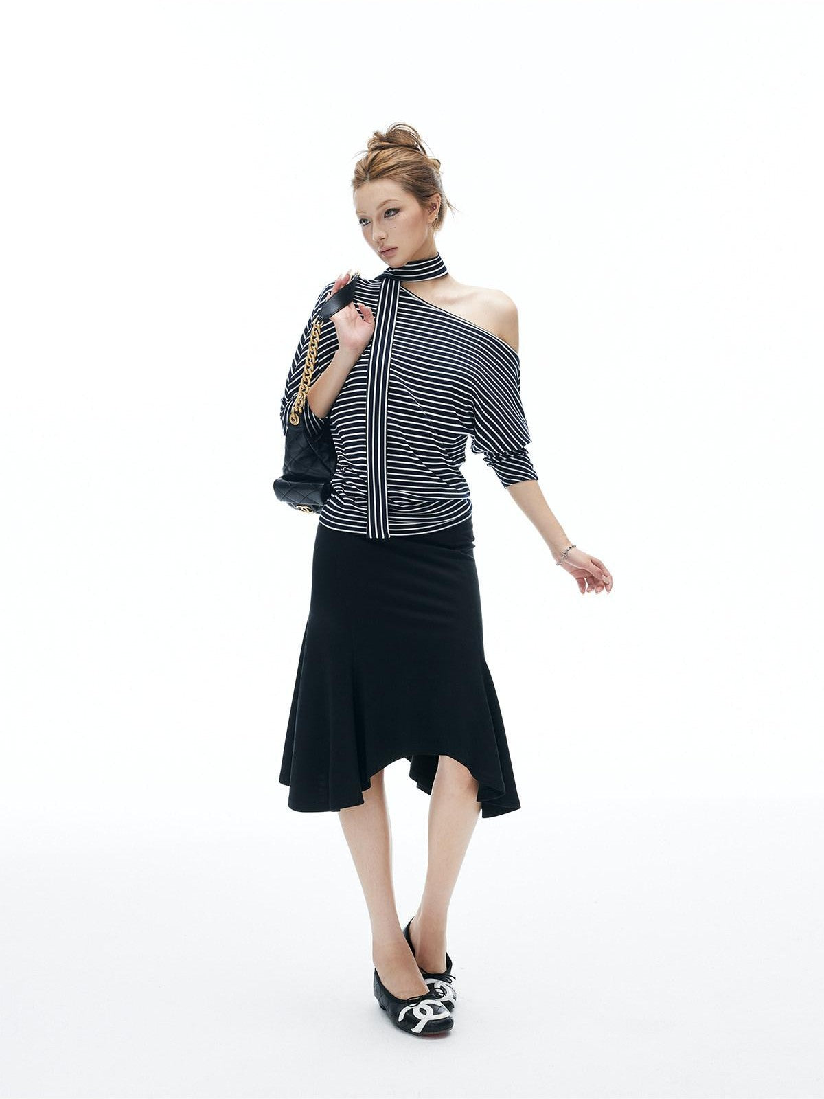 iamxiaa Irregular Wave Hem Low Waist Hip Hugging Women&