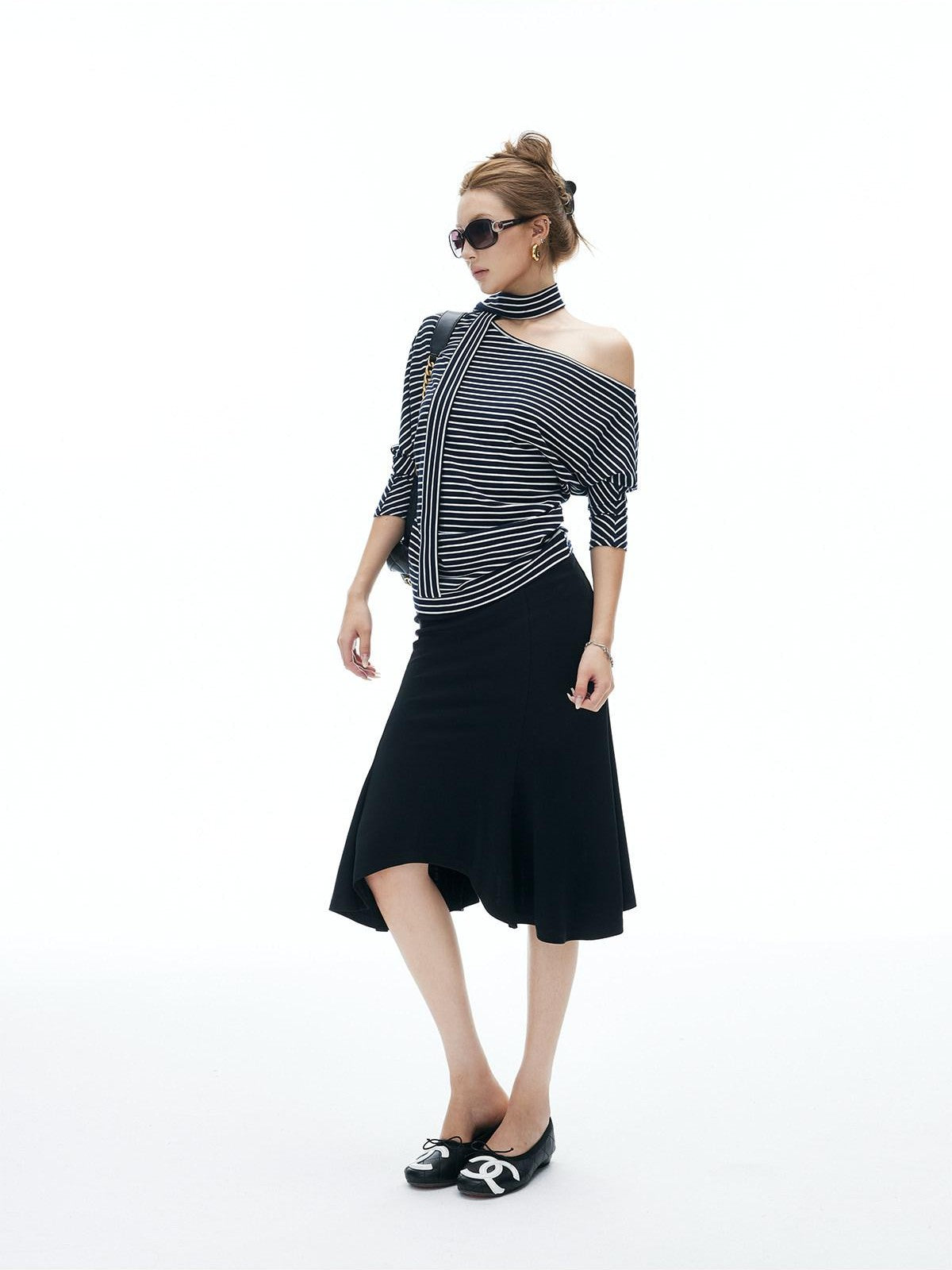 iamxiaa Irregular Wave Hem Low Waist Hip Hugging Women&