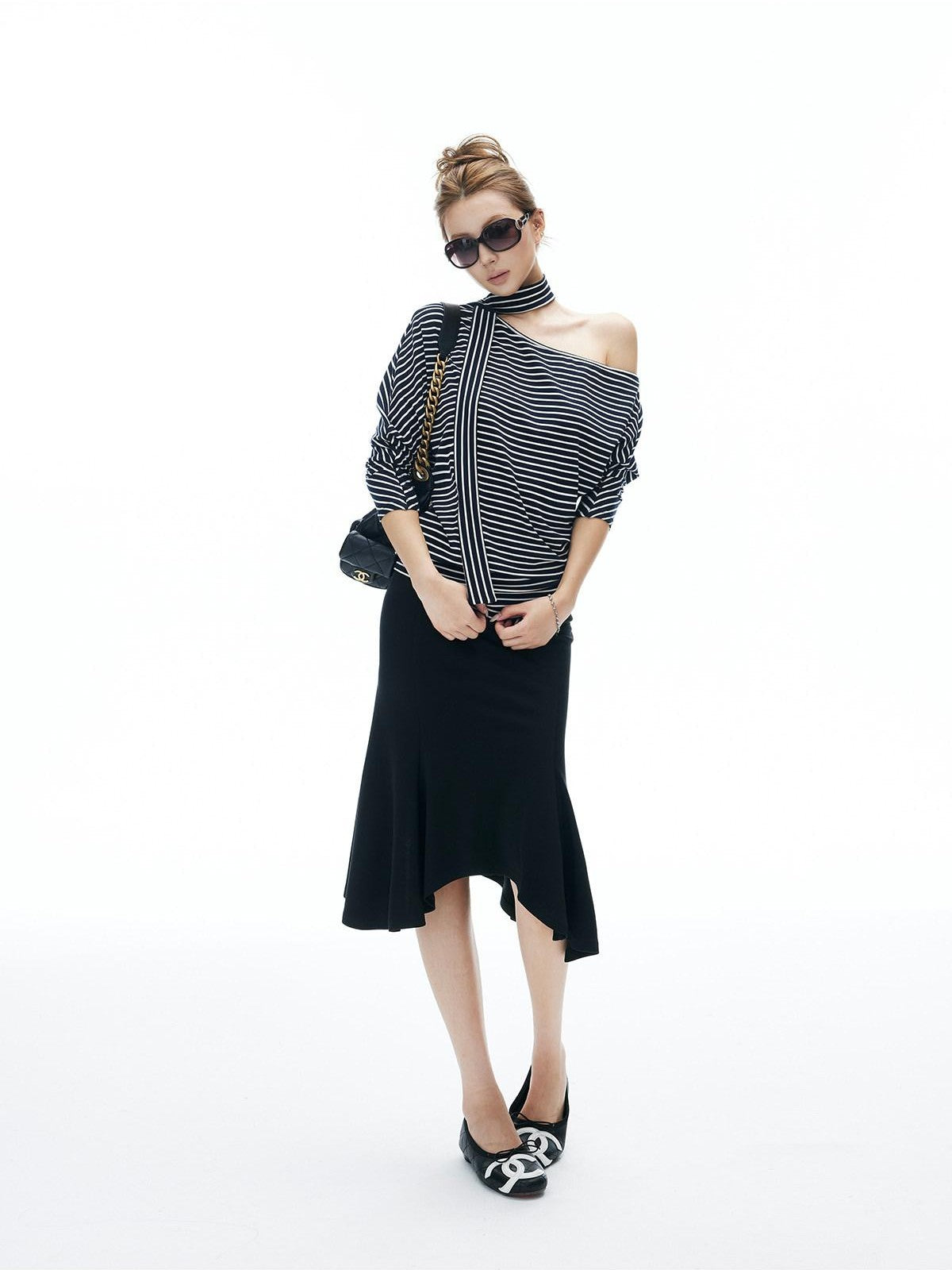 iamxiaa Irregular Wave Hem Low Waist Hip Hugging Women&