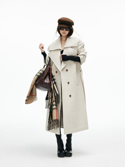 iamxiaa Ivory Deconstructed H Silhouette Notched Lapel Women&
