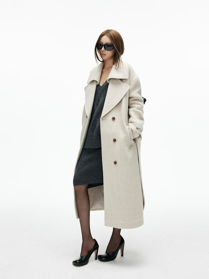 iamxiaa Ivory Deconstructed H Silhouette Notched Lapel Women&
