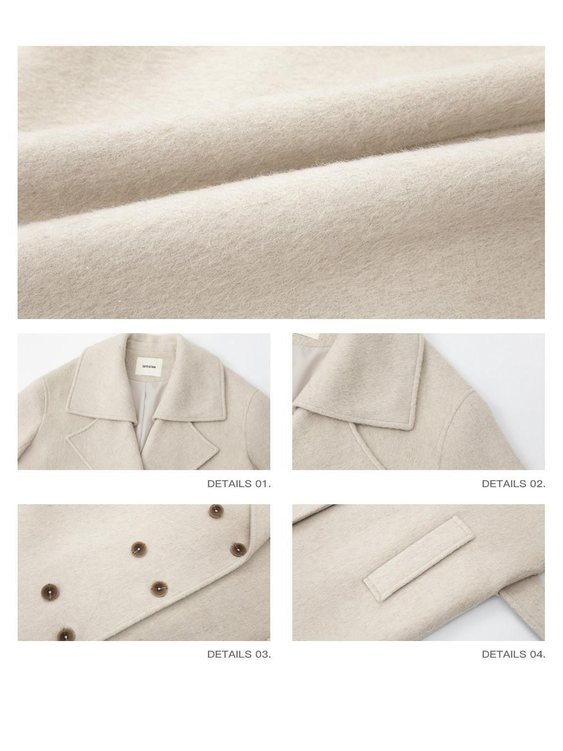 iamxiaa Ivory Deconstructed H Silhouette Notched Lapel Women&