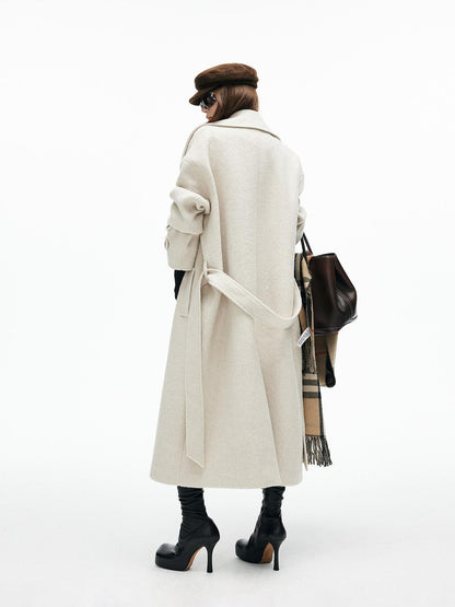 iamxiaa Ivory Deconstructed H Silhouette Notched Lapel Women&