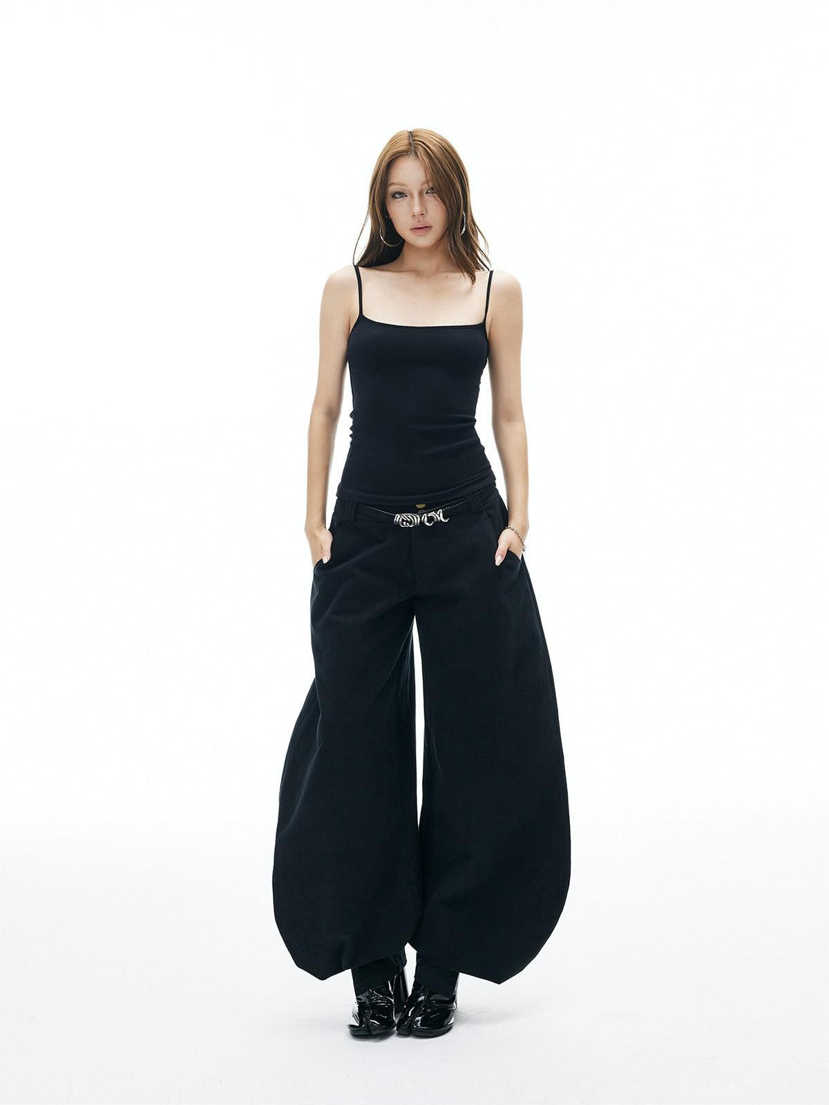 iamxiaa Japanese Low Waist Cocoon Button Women&
