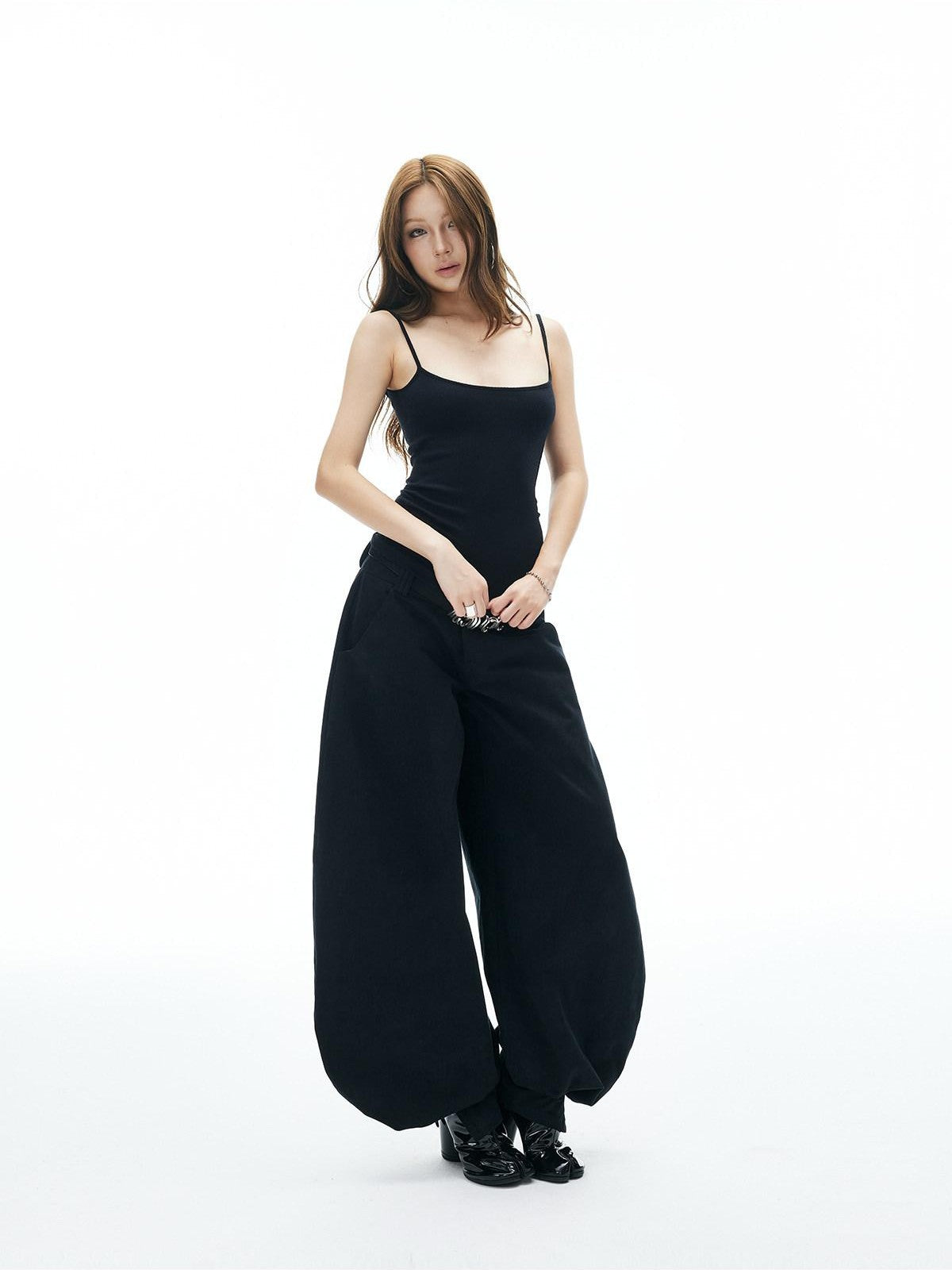 iamxiaa Japanese Low Waist Cocoon Button Women&