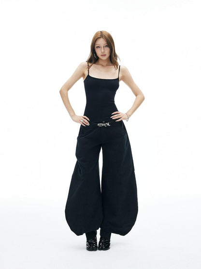 iamxiaa Japanese Low Waist Cocoon Button Women&