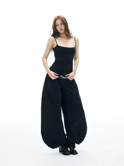 iamxiaa Japanese Low Waist Cocoon Button Women&
