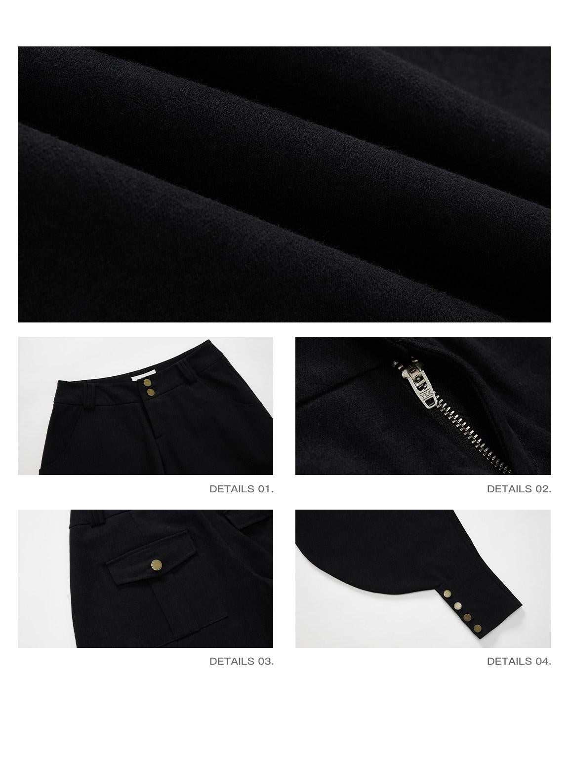 iamxiaa Japanese Low Waist Cocoon Button Women&