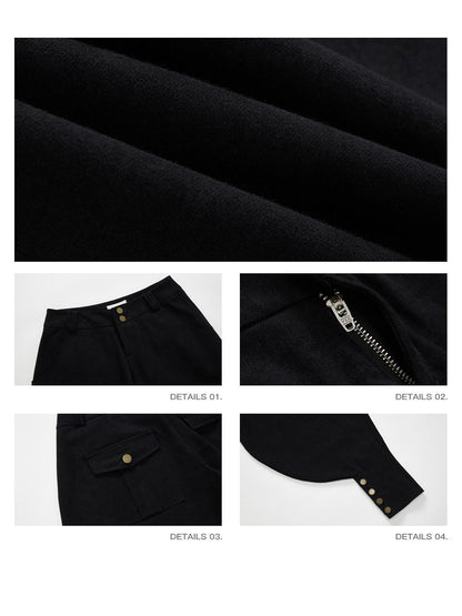 iamxiaa Japanese Low Waist Cocoon Button Women&