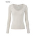 iamxiaa_Knitted_Deep_V-neck_Rolled_Edge_Slim_Fit_Modal_Women&