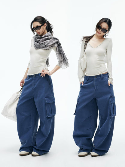 iamxiaa Knitted Deep V-neck Rolled Edge Slim Fit Modal Women&
