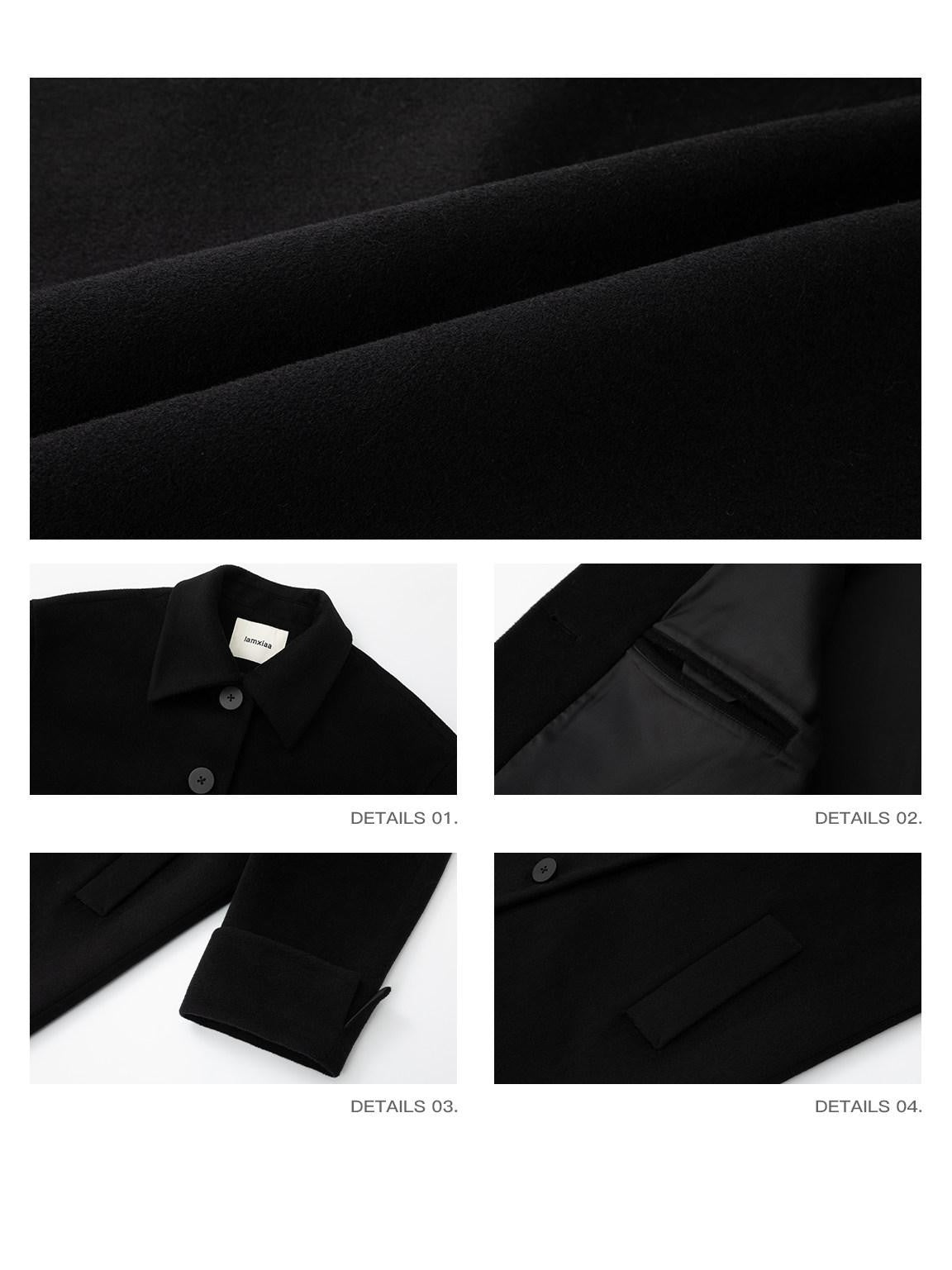 iamxiaa Lapel Hline Cocoon Sleeve Button Front Women&