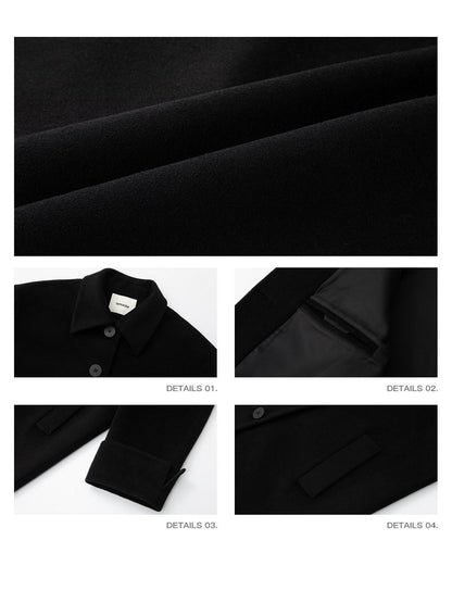 iamxiaa Lapel Hline Cocoon Sleeve Button Front Women&